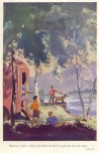 Frontispiece of Five Go Off in a Caravan, 1951 Hodder & Stoughton 1st Edition, by Eileen Soper. Camping like it used to be.